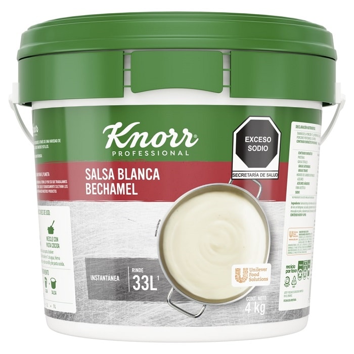 Knorr® Professional Salsa Blanca Bechamel 4 Kg - La base blanca ideal para todo tipo de platillos